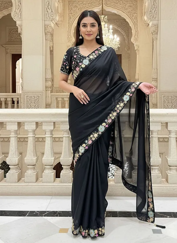 Black_Georgette_Embroidered_Embellished_Bollywood_Saree_For_Women_|_With_Blouse_Piece
