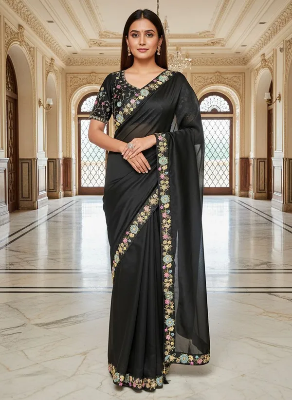 Black_Georgette_Embroidered_Embellished_Bollywood_Saree_For_Women_|_With_Blouse_Piece