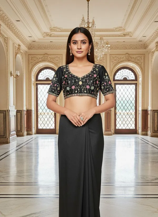 Black_Georgette_Embroidered_Embellished_Bollywood_Saree_For_Women_|_With_Blouse_Piece