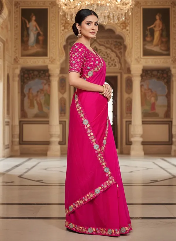 Rani_Pink_Georgette_Embroidered_Embellished_Bollywood_Saree_For_Women_|_With_Blouse_Piece
