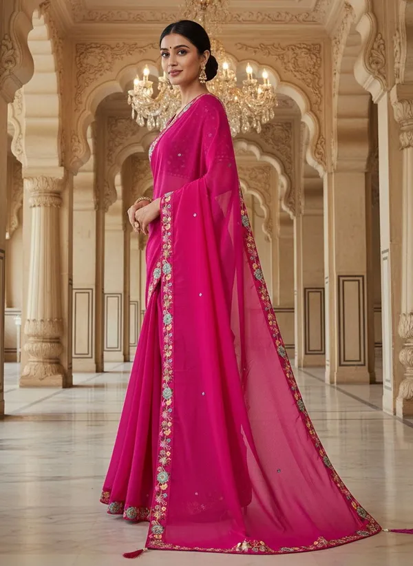 Rani_Pink_Georgette_Embroidered_Embellished_Bollywood_Saree_For_Women_|_With_Blouse_Piece