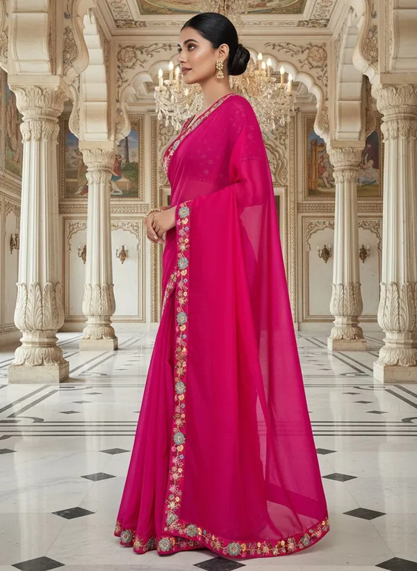 Rani_Pink_Georgette_Embroidered_Embellished_Bollywood_Saree_For_Women_|_With_Blouse_Piece