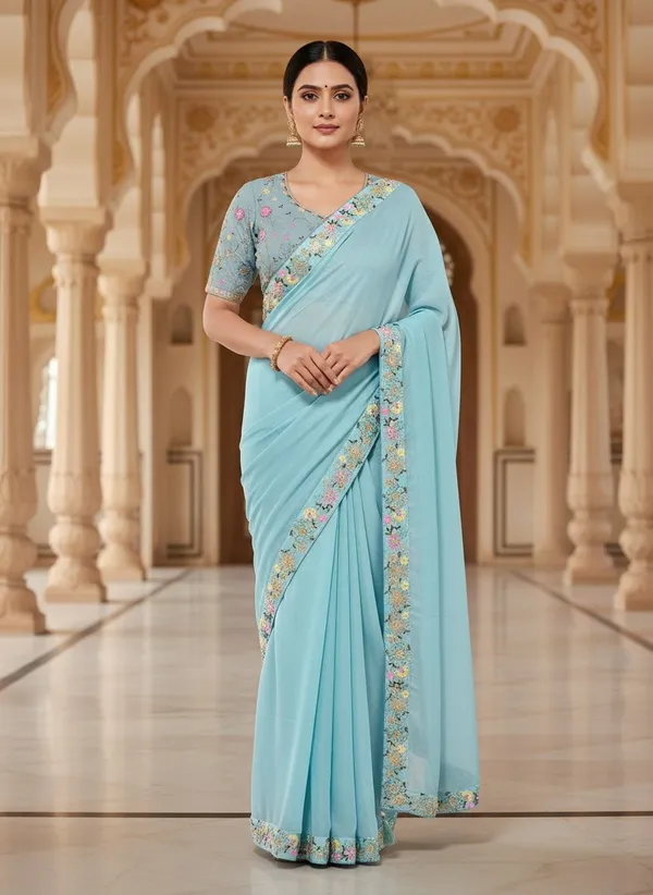 Light_Blue_Georgette_Embroidered_Embellished_Bollywood_Saree_For_Women_|_With_Blouse_Piece