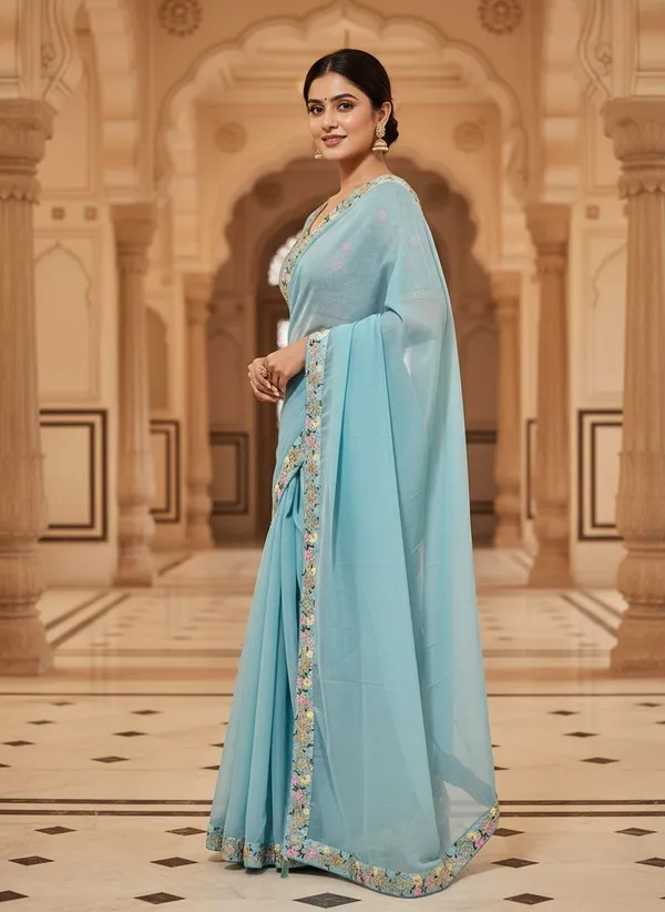 Light_Blue_Georgette_Embroidered_Embellished_Bollywood_Saree_For_Women_|_With_Blouse_Piece
