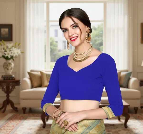 Blue_Georgette_Woven_Banarasi_Jacquard_Saree_For_Women_|_With_Blouse_Piece