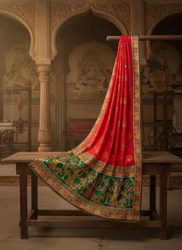 Red_Kanjivaram_Pure_Silk_Jacquard_Woven_Saree_For_Women_|_With_Blouse_Piece