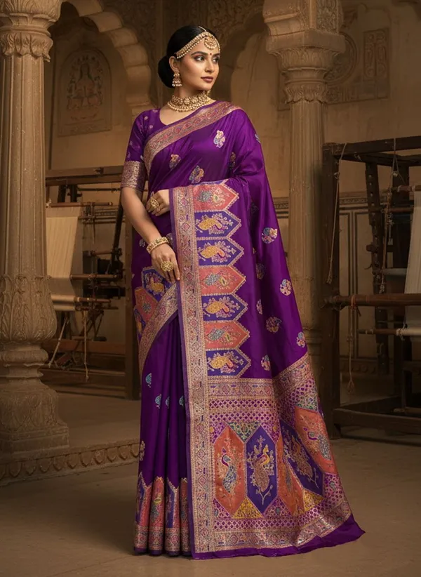 Purple_Kanjivaram_Pure_Silk_Jacquard_Woven_Saree_For_Women_|_With_Blouse_Piece