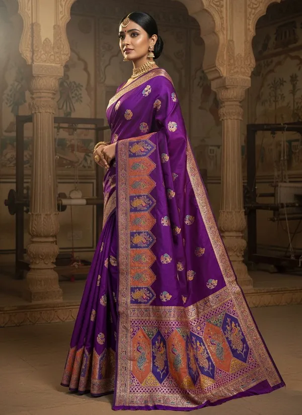 Purple_Kanjivaram_Pure_Silk_Jacquard_Woven_Saree_For_Women_|_With_Blouse_Piece