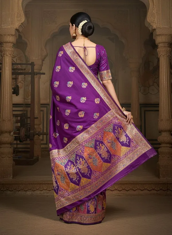 Purple_Kanjivaram_Pure_Silk_Jacquard_Woven_Saree_For_Women_|_With_Blouse_Piece