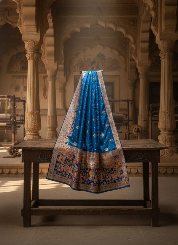 Blue_Kanjivaram_Pure_Silk_Meenakari_Jacquard_Woven_Saree_For_Women_|_With_Blouse_Piece