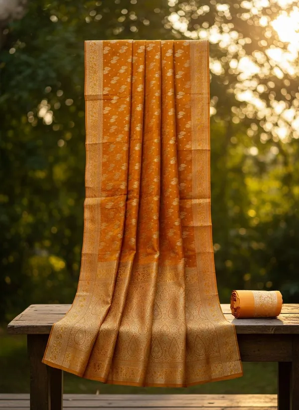 Yellow_Georgette_Woven_Embellished_Kanjivaram_Jacquard_Saree_For_Women_|_With_Blouse_Piece