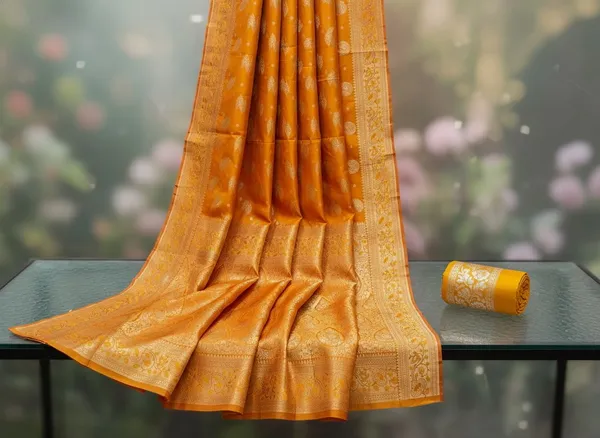 Yellow_Georgette_Woven_Embellished_Kanjivaram_Jacquard_Saree_For_Women_|_With_Blouse_Piece