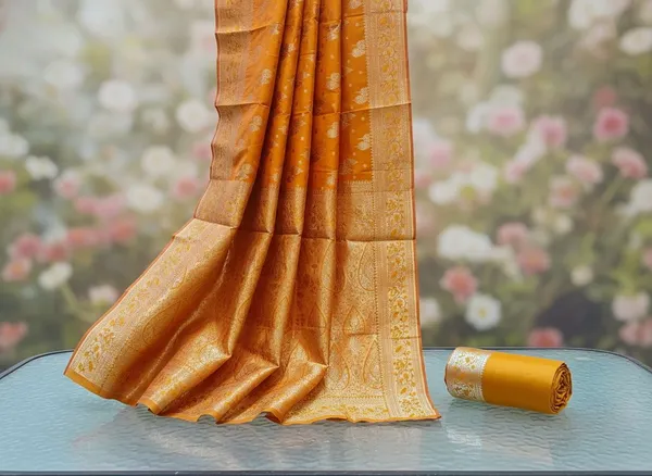 Yellow_Georgette_Woven_Embellished_Kanjivaram_Jacquard_Saree_For_Women_|_With_Blouse_Piece