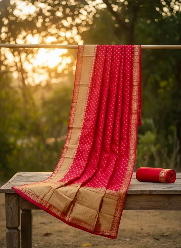 Red_Kanjivaram_Silk_Blend_Jacquard_Golden_Zari_Woven_Saree_For_Women_|_With_Blouse_Piece