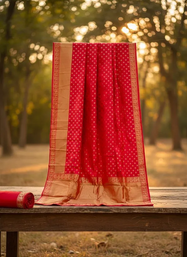 Red_Kanjivaram_Silk_Blend_Jacquard_Golden_Zari_Woven_Saree_For_Women_|_With_Blouse_Piece