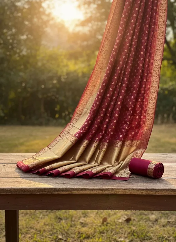 Maroon_Georgette_Woven_Jacquard_Zari_Saree_For_Women_|_With_Blouse_Piece