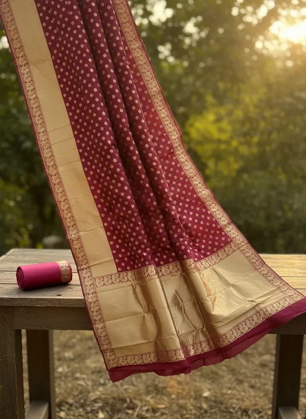 Maroon_Georgette_Woven_Jacquard_Zari_Saree_For_Women_|_With_Blouse_Piece