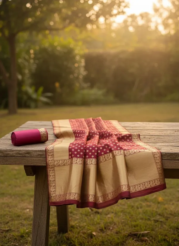 Maroon_Georgette_Woven_Jacquard_Zari_Saree_For_Women_|_With_Blouse_Piece