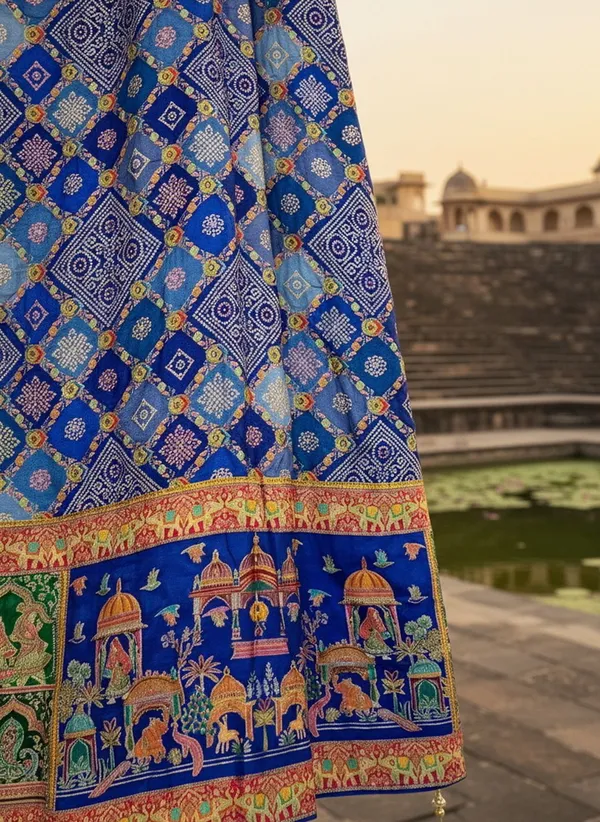 Blue_Pure_Silk_Bandhani_Jacquard_Woven_Saree_For_Women_|_With_Blouse_Piece