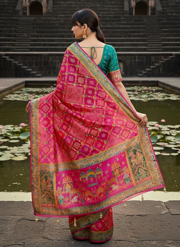 Pink_Georgette_Woven_Bandhani_Jacquard_Saree_For_Women_|_With_Blouse_Piece
