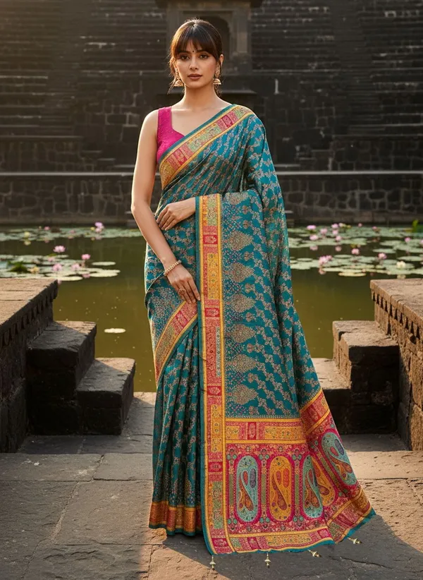 Sariya_Light_Green_Banarasi_Pure_Silk_Satin_Jacquard_Saree_For_Women_|_With_Blouse_Piece