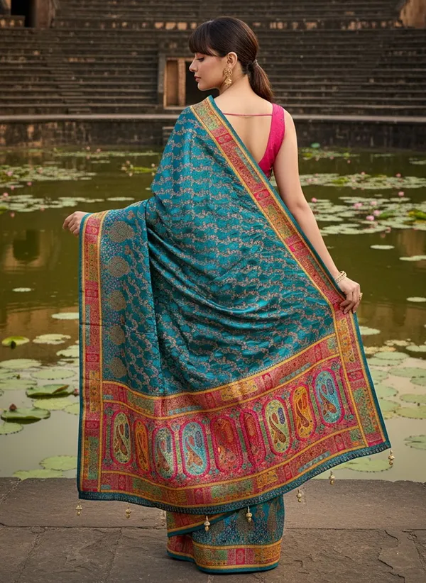 Sariya_Light_Green_Banarasi_Pure_Silk_Satin_Jacquard_Saree_For_Women_|_With_Blouse_Piece
