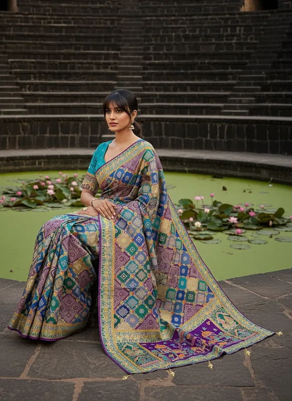 Purple_Georgette_Bandhani_Jacquard_Zari_Printed_Saree_For_Women_|_With_Blouse_Piece