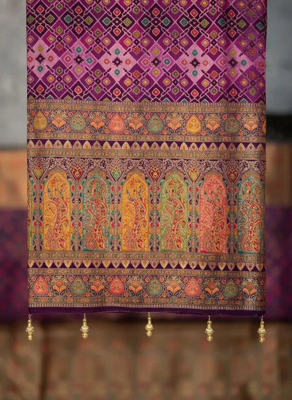Sariya_Purple_Patola_Silk_Jacquard_Woven_Printed_Saree_For_Women_|_With_Blouse_Piece
