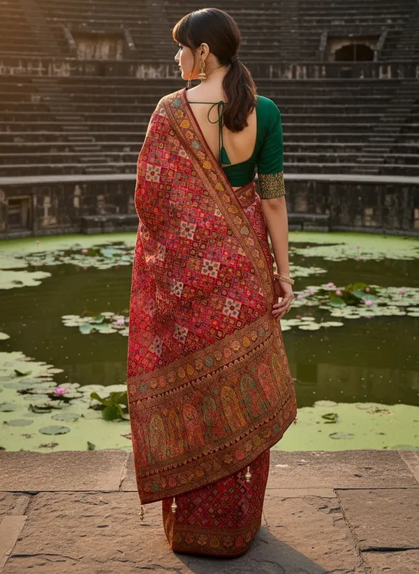 Maroon_Patola_Silk_Jacquard_Woven_Printed_Saree_For_Women_|_With_Blouse_Piece