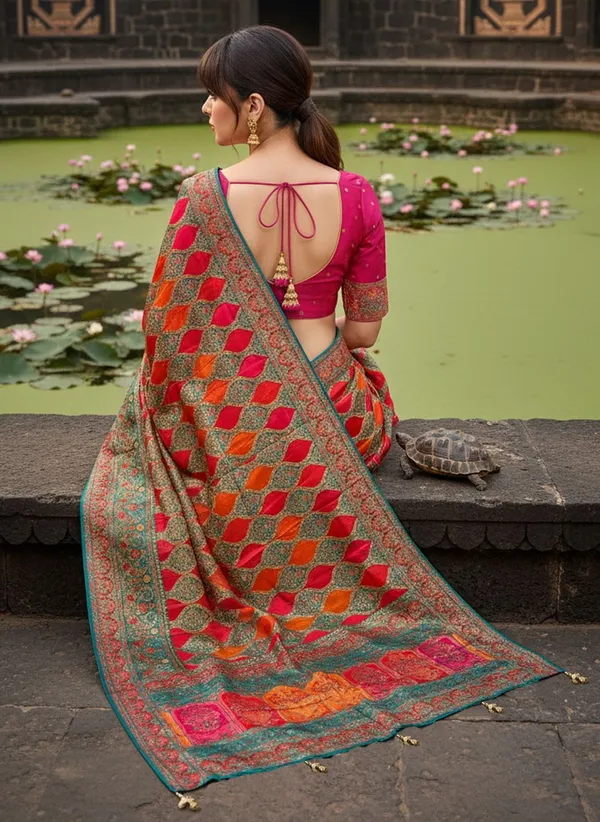 Light_Green_Banarasi_Pure_Silk_Satin_Woven_Printed_Saree_For_Women_|_With_Blouse_Piece