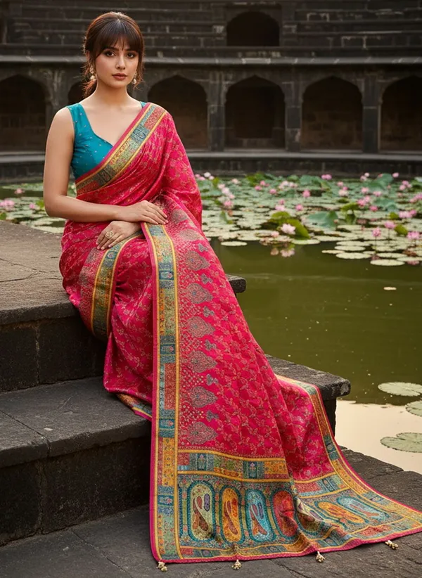 Pink_Banarasi_Pure_Silk_Jacquard_Woven_Printed_Saree_For_Women_|_With_Blouse_Piece