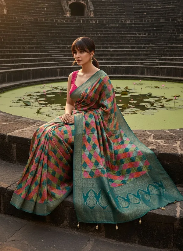 Sariya_Light_Green_Banarasi_Pure_Silk_Satin_Woven_Saree_For_Women_|_With_Blouse_Piece