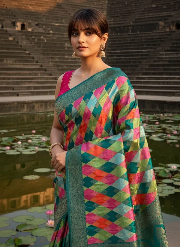 Sariya_Light_Green_Banarasi_Pure_Silk_Satin_Woven_Saree_For_Women_|_With_Blouse_Piece