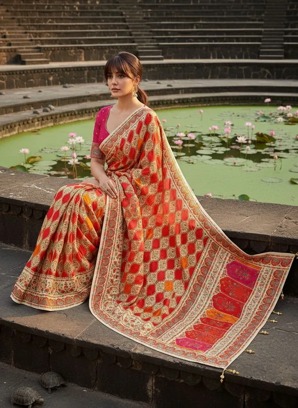 Sariya_White_Banarasi_Pure_Silk_Satin_Jacquard_Saree_For_Women_|_With_Blouse_Piece