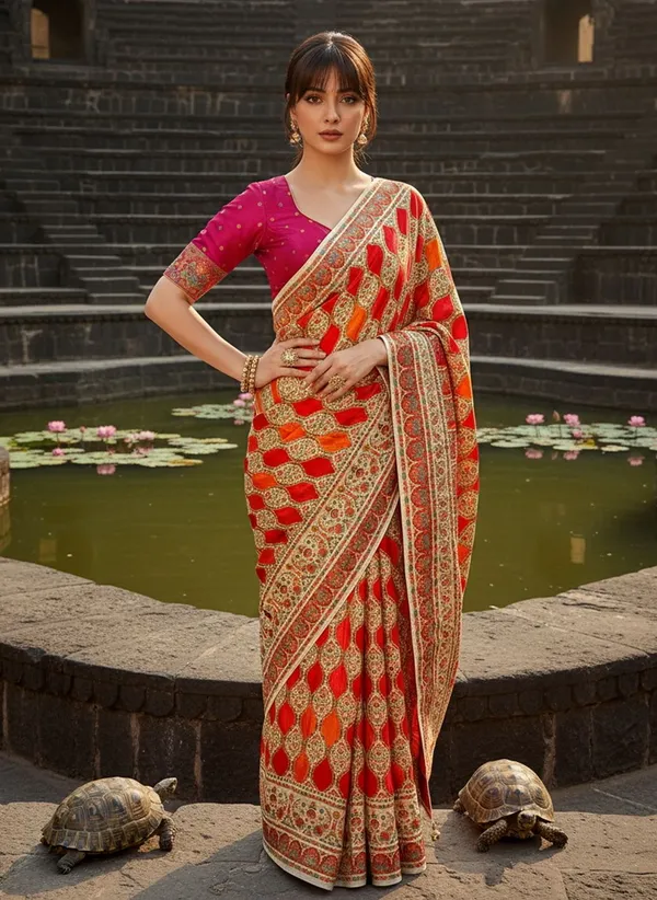 Sariya_White_Banarasi_Pure_Silk_Satin_Jacquard_Saree_For_Women_|_With_Blouse_Piece