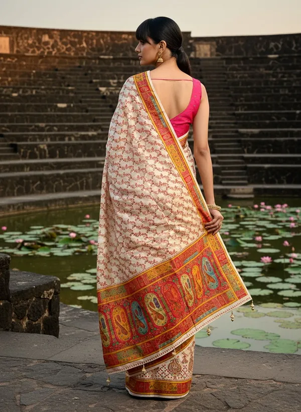 White_Banarasi_Pure_Silk_Woven_Saree_For_Women_|_With_Blouse_Piece