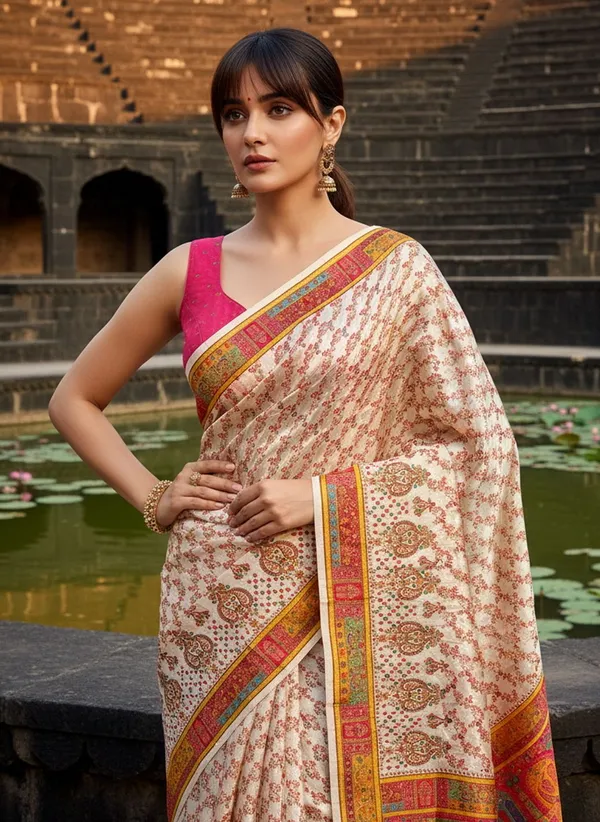 White_Banarasi_Pure_Silk_Woven_Saree_For_Women_|_With_Blouse_Piece