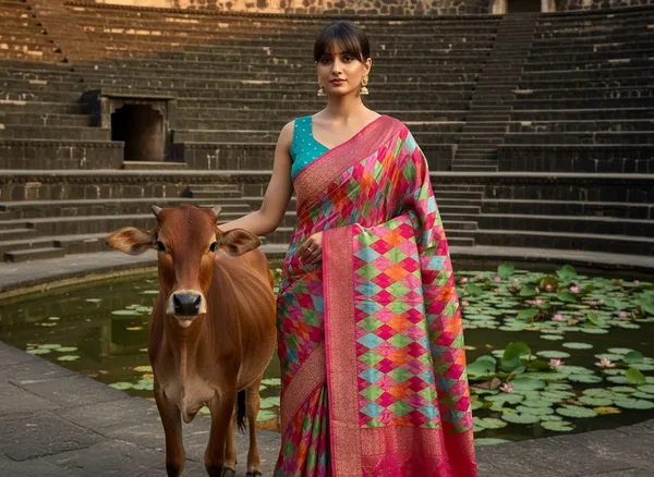 Pink_Banarasi_Pure_Silk_Satin_Jacquard_Woven_Saree_For_Women_|_With_Blouse_Piece