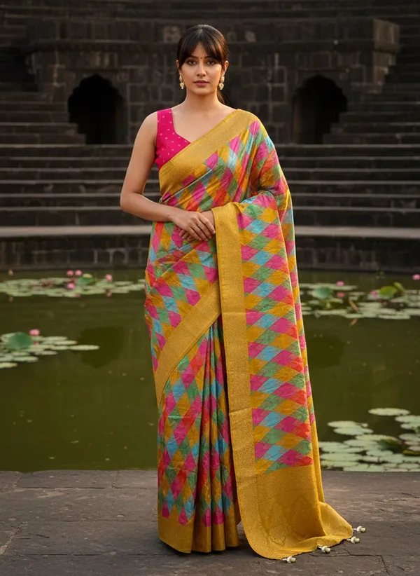 Mustard_Banarasi_Pure_Silk_Woven_Saree_For_Women_|_With_Blouse_Piece