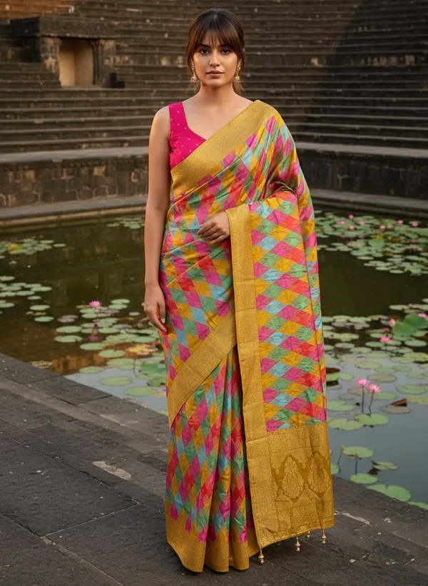 Mustard_Banarasi_Pure_Silk_Woven_Saree_For_Women_|_With_Blouse_Piece