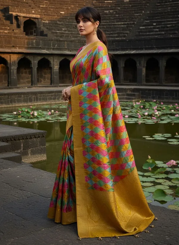 Mustard_Banarasi_Pure_Silk_Woven_Saree_For_Women_|_With_Blouse_Piece
