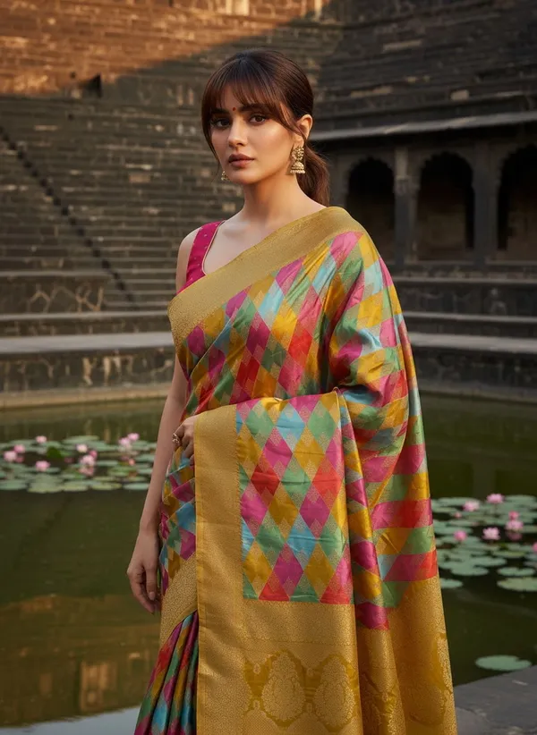 Mustard_Banarasi_Pure_Silk_Woven_Saree_For_Women_|_With_Blouse_Piece