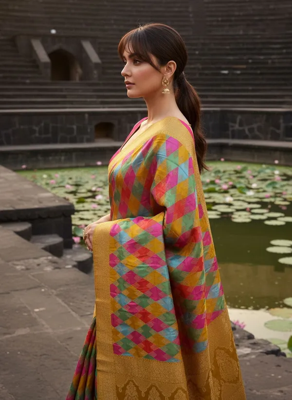 Mustard_Banarasi_Pure_Silk_Woven_Saree_For_Women_|_With_Blouse_Piece