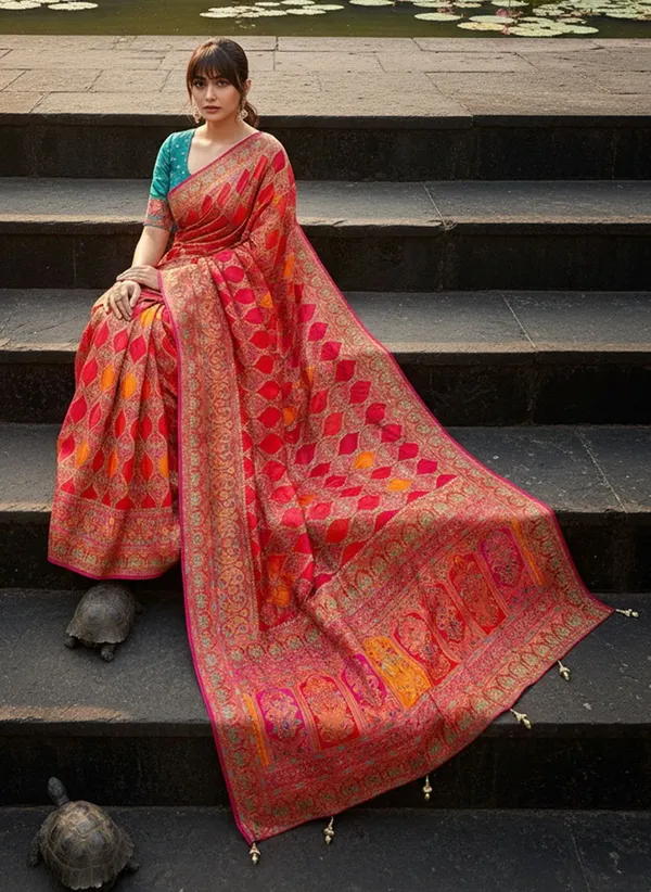 Sariya_Pink_Banarasi_Pure_Silk_Satin_Jacquard_Saree_For_Women_|_With_Blouse_Piece