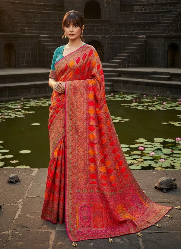 Sariya_Pink_Banarasi_Pure_Silk_Satin_Jacquard_Saree_For_Women_|_With_Blouse_Piece