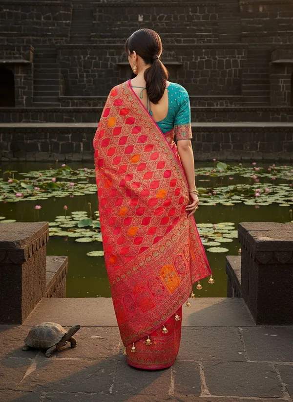 Sariya_Pink_Banarasi_Pure_Silk_Satin_Jacquard_Saree_For_Women_|_With_Blouse_Piece