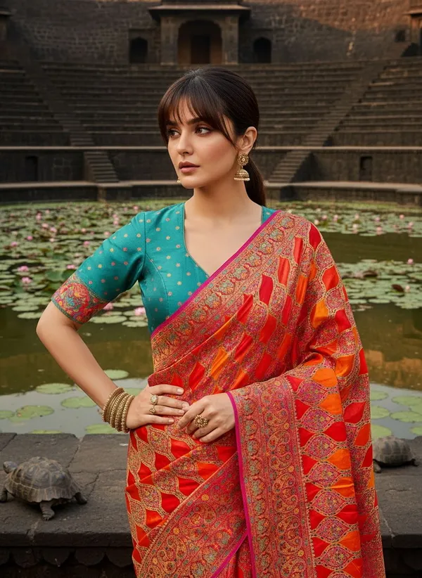 Sariya_Pink_Banarasi_Pure_Silk_Satin_Jacquard_Saree_For_Women_|_With_Blouse_Piece
