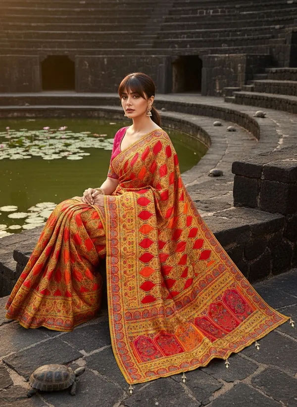 Yellow_Banarasi_Pure_Silk_Satin_Jacquard_Woven_Saree_For_Women_|_With_Blouse_Piece