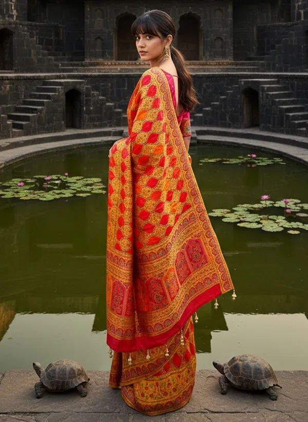 Yellow_Banarasi_Pure_Silk_Satin_Jacquard_Woven_Saree_For_Women_|_With_Blouse_Piece