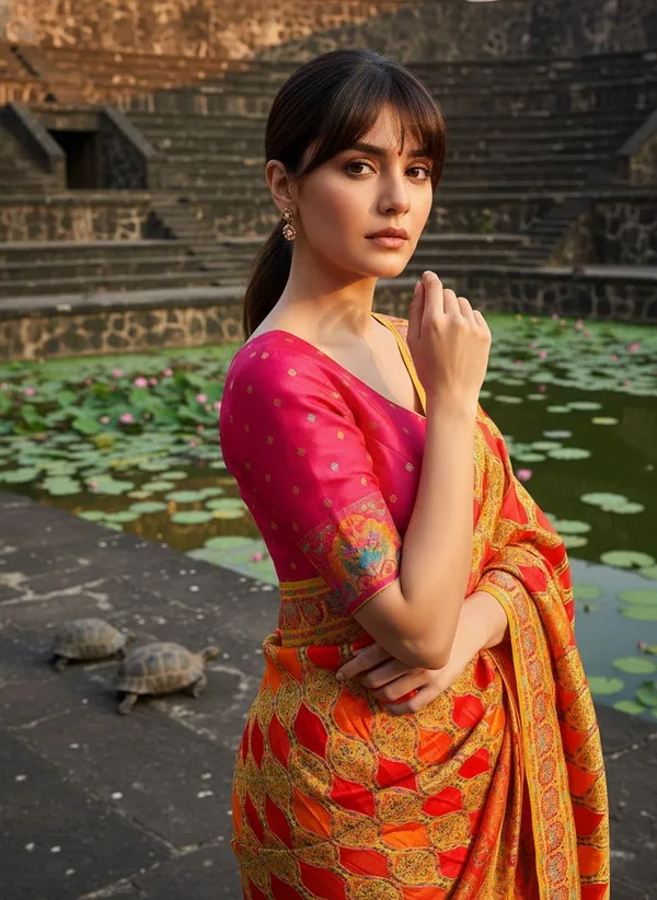 Yellow_Banarasi_Pure_Silk_Satin_Jacquard_Woven_Saree_For_Women_|_With_Blouse_Piece